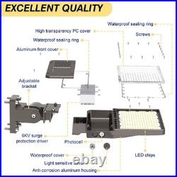 200W LED Parking Lot Light Dusk To Dawn Commercial Shoebox Street Pole Lighting