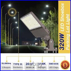 200W LED Parking Lot Light Dusk To Dawn Commercial Shoebox Street Pole Lighting