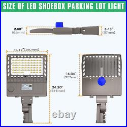 200W LED Parking Lot Light Dusk To Dawn Commercial Street Shoebox Pole Light 5YR