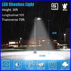 200W LED Parking Lot Light Dusk to Dawn 100-277V Slip Fitter Shoebox Pole Lights