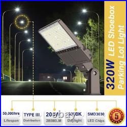 200W LED Parking Lot Light Dusk to Dawn Outdoor Street Shoebox Pole Fixture IP65