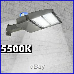 200W LED Parking Lot Light Dusk to Dawn Photocell Arm Mount 5500K Super Bright