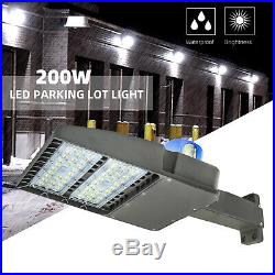 200W LED Parking Lot Light Dusk to Dawn Photocell Arm Mount 5500K Super Bright