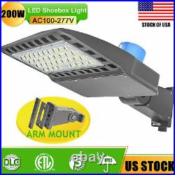 200W LED Parking Lot Light – Commercial Shoebox Fixture 277V-480V (5000K)