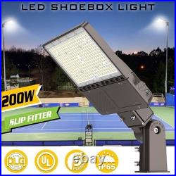 200W LED Parking Lot Light Outdoor Shoebox Pole Fixture With Photocell -30000Lm