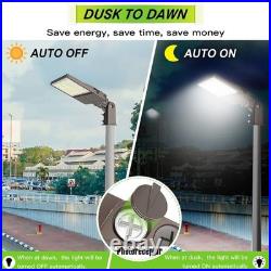 200W LED Parking Lot Light Outdoor Shoebox Pole Fixture With Photocell -30000Lm
