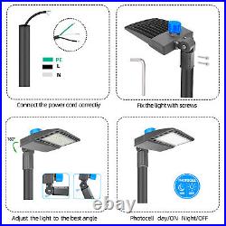 200W LED Parking Lot Light With Photocell 26000LM Outdoor Street Area Light IP65