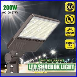 200W LED Parking Lot Light with Photocell Commercial Shoebox Area Pole Lights