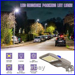 200W LED Parking Lot Light with Photocell, Commercial Shoebox Pole Light 28000LM