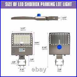 200W LED Parking Lot Light with Photocell, Commercial Shoebox Pole Light 28000LM