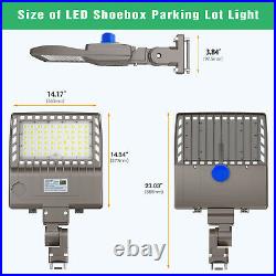 200W LED Parking Lot Lighting Dusk to Dawn LED Shoebox Pole Light Arm Mount