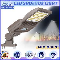 200W LED Parking Lot Lights Area Shoebox Pole Lightings 400W HID Equivalent IP65