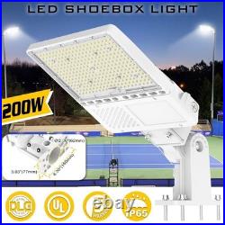 200W LED Parking Lot Pole Light Commercial Shoebox Fixture Dusk To Dawn -28000LM