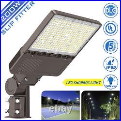 200W LED Parking Lot Pole Light Dusk-to-Dawn Commercial Shoebox Street Fixture