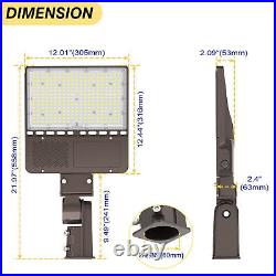 200W LED Parking Lot Pole Light Dusk-to-Dawn Commercial Shoebox Street Fixture