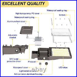 200W LED Parking Lot Pole Light Dusk-to-Dawn Commercial Shoebox Street Fixture