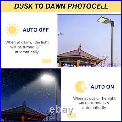 200W LED Parking Lot Pole Light Dusk-to-Dawn Commercial Shoebox Street Fixture
