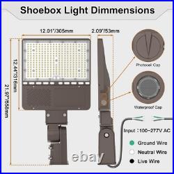 200W LED Parking Lot Shoebox Light 30000LM Slip Fitter Mount Outdoor Street Lamp