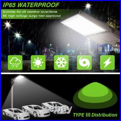 200W LED Parking Lot Shoebox Pole Light Fixture 5000K Daylight With Dusk To Dawn
