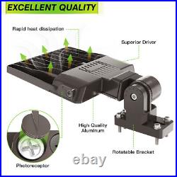 200W LED Parking Lot Shoebox Pole Light Fixture 5000K Daylight With Dusk To Dawn