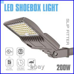 200W LED Shoebox Area Light Commercial Parking Lot Street Lighting 5000K Outdoor