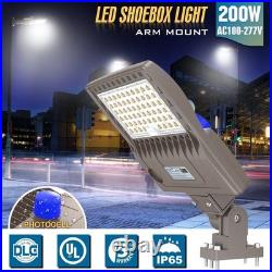 200W LED Shoebox Area Light Dusk To Dawn Outdoor Commercial Parking Lot Lights