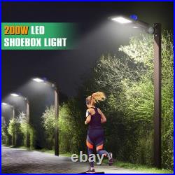 200W LED Shoebox Area Light Dusk To Dawn Outdoor Commercial Parking Lot Lights