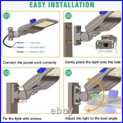 200W LED Shoebox Area Light Dusk To Dawn Outdoor Commercial Parking Lot Lights