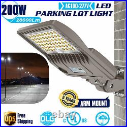 200W LED Shoebox Light Commercial Parking Lot Light Street Area Pole Lamp 5000K