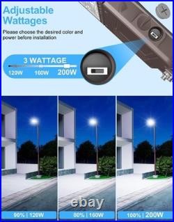 200W LED Shoebox Light Dusk To Dawn Commercial Outdoor Street Parking Lot Light