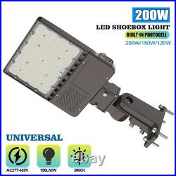 200W LED Shoebox Light Dusk To Dawn Commercial Outdoor Street Parking Lot Light