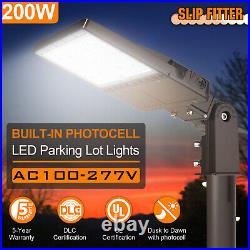 200W LED Shoebox Light Dusk To Dawn Commercial Parking Lot Street Area Lighting