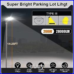 200W LED Shoebox Light Dusk To Dawn Commercial Parking Lot Street Area Lighting