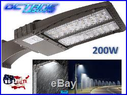 200W LED Shoebox Light Parking Lot Pole Commercial Building Warehouse Lighting