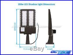 200W LED Shoebox Light Parking Lot Pole Commercial Building Warehouse Lighting