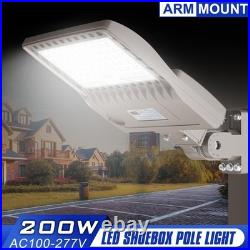 200W LED Shoebox Parking Lot Light Commercial Street Area Lightingwith Arm mount