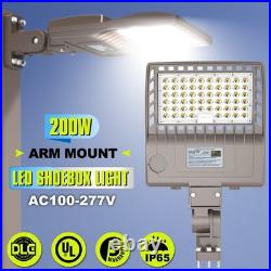 200W LED Shoebox Parking Lot Light Commercial Street Area Lightingwith Arm mount