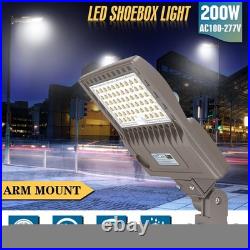 200W LED Shoebox Parking Lot Light Commercial Street Area Lightingwith Arm mount