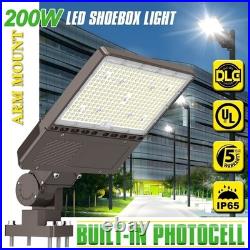 200W LED Shoebox Parking Lot Light Dusk To Dawn Commercial Outdoor Street Lights