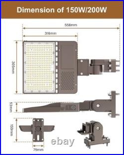 200W LED Shoebox Parking Lot Light Dusk To Dawn Commercial Outdoor Street Lights
