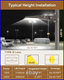 200W LED Shoebox Parking Lot Light Dusk To Dawn Commercial Outdoor Street Lights