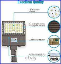 200W LED Shoebox Parking Lot Light Outdoor Area Street Pole Light Dusk to Dawn