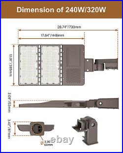 200W LED Shoebox Pole Light Dusk To Dawn Commercial Outdoor Parking Lot Fixtures