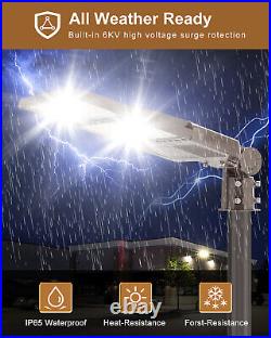 200W LED Shoebox Pole Light Dusk To Dawn Commercial Outdoor Parking Lot Fixtures