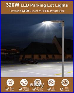 200W LED Shoebox Pole Light Dusk To Dawn Commercial Outdoor Parking Lot Fixtures