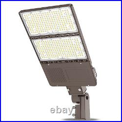 200W LED Shoebox Pole Light Dusk To Dawn Commercial Outdoor Parking Lot Fixtures