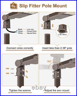 200W LED Shoebox Pole Light Dusk To Dawn Commercial Outdoor Parking Lot Fixtures