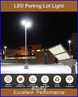200W LED Shoebox Pole Light Dusk To Dawn Commercial Outdoor Parking Lot Fixtures