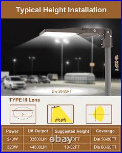 200W LED Shoebox Pole Light Dusk To Dawn Commercial Outdoor Parking Lot Fixtures