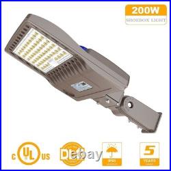 200W LED Shoebox Pole Light Outdoor Street Parking Lot Fixture with Photocell